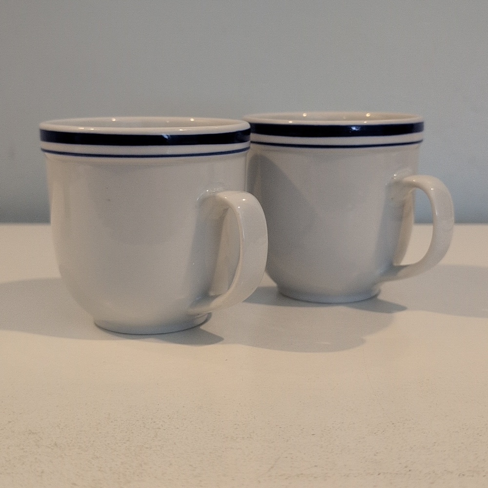 Pottery Barn Ceramic 12 Ounce Club Blue Coffee Mug Set. - Picture 11 of 16